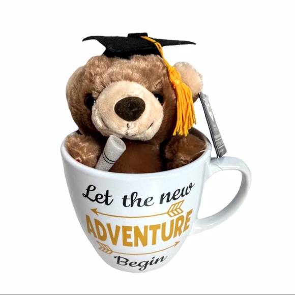 NWT Small Plush Graduation Bear In Inspirational Mug With Gift Bag - Picture 10 of 11